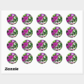 Magenta Orchids Ronde Sticker (Vel)