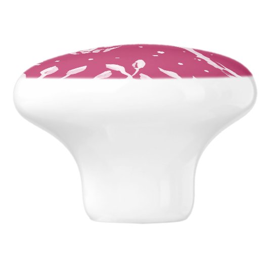 Magenta Owl in Tree Moon Forest Natuur Keramische Knop (Zijkant)