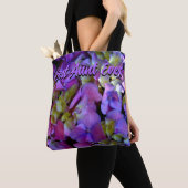 magenta Paars blauw Hydrangeas bloemen Tunt Tote Bag (Dichtbij)