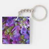 Magenta Paars blauw Hydrangeas flower Bride Sleutelhanger (Achterkant)