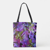 Magenta Paars blauw Hydrangeas flower Bride Tote Bag (Achterkant)