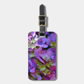 Magenta Paars blauw Hydrangeenbloemen Bagagelabel (Voorkant verticaal)