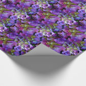 Magenta Paars blauw Hydrangeenbloemen Cadeaupapier (Hoek)
