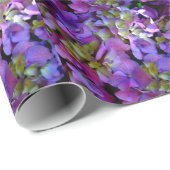 Magenta Paars blauw Hydrangeenbloemen Cadeaupapier (Rol Hoek)