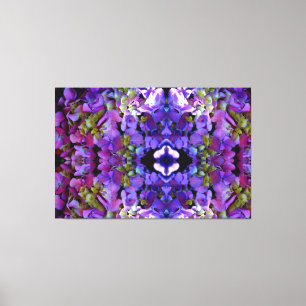 Magenta Paars blauw Hydrangeenbloemen Canvas Afdruk
