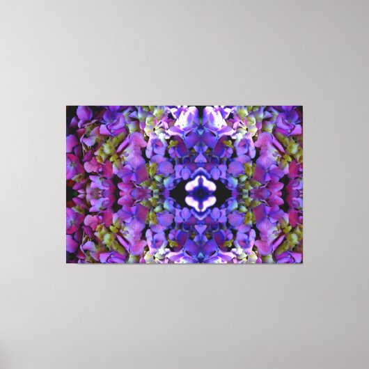 Magenta Paars blauw Hydrangeenbloemen Canvas Afdruk (Voorkant)