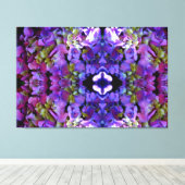 Magenta Paars blauw Hydrangeenbloemen Canvas Afdruk (Insitu (Houten vloer))