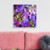 Magenta Paars blauw Hydrangeenbloemen Canvas Afdruk (Insitu (Woonkamer))