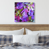 Magenta Paars blauw Hydrangeenbloemen Canvas Afdruk (Insitu (Slaapkamer))