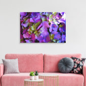 Magenta Paars blauw Hydrangeenbloemen Canvas Afdruk (Insitu (Woonkamer))