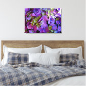 Magenta Paars blauw Hydrangeenbloemen Canvas Afdruk (Insitu (Slaapkamer))
