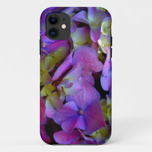 Magenta Paars blauw Hydrangeenbloemen iPhone 11 Hoesje