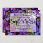 Magenta Paars blauw Hydrangeenbloemen Kaart (Voorkant / Achterkant)