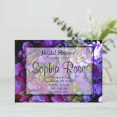 Magenta Paars blauw Hydrangeenbloemen Kaart (Staand voorkant)