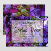 Magenta Paars blauw Hydrangeenbloemen Kaart (Voorkant / Achterkant)