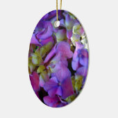 Magenta Paars blauw Hydrangeenbloemen Keramisch Ornament (Links)