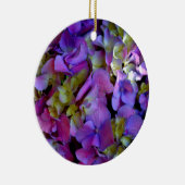 Magenta Paars blauw Hydrangeenbloemen Keramisch Ornament (Rechts)