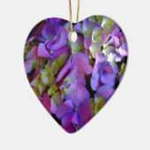 Magenta Paars blauw Hydrangeenbloemen Keramisch Ornament (Links)