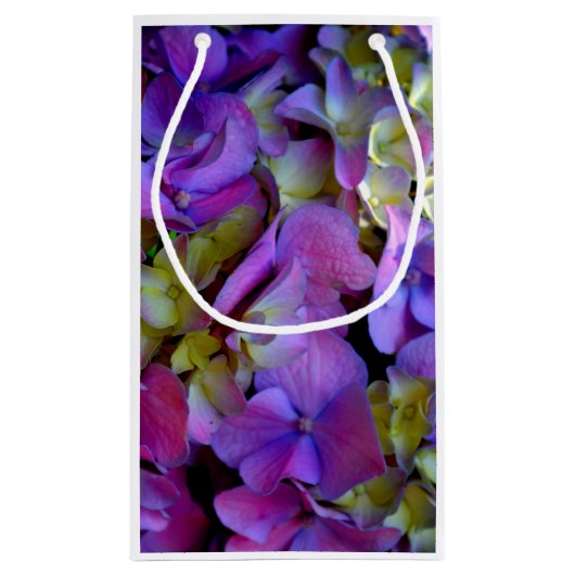 Magenta Paars blauw Hydrangeenbloemen Klein Cadeauzakje (Achterkant)