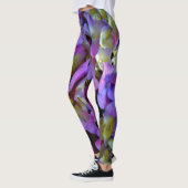Magenta Paars blauw Hydrangeenbloemen Leggings (Links)