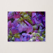 Magenta Paars blauw Hydrangeenbloemen Legpuzzel (Horizontaal)