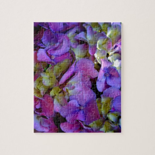 Magenta Paars blauw Hydrangeenbloemen Legpuzzel (Verticaal)