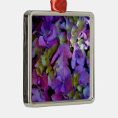 Magenta Paars blauw Hydrangeenbloemen Metalen Ornament (Rechts)