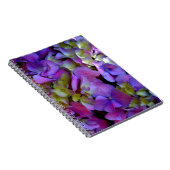 Magenta Paars blauw Hydrangeenbloemen Notitieboek (Rechterzijde)