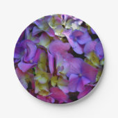 Magenta Paars blauw Hydrangeenbloemen Papieren Bordje (Voorkant)