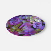 Magenta Paars blauw Hydrangeenbloemen Papieren Bordje (Gekanteld)