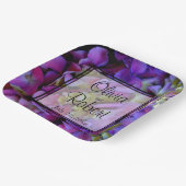 Magenta Paars blauw Hydrangeenbloemen Papieren Bordje (Gebogen)