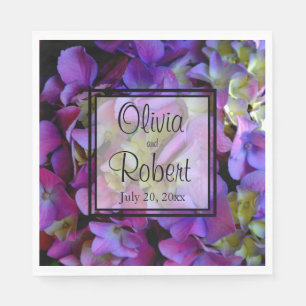 Magenta Paars blauw Hydrangeenbloemen Servet