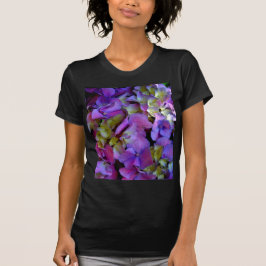 Magenta Paars blauw Hydrangeenbloemen T-shirt