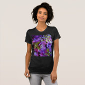 Magenta Paars blauw Hydrangeenbloemen T-shirt (Voorkant volledig)