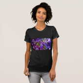 Magenta Paars blauw Hydrangeenbloemen T-shirt (Voorkant volledig)