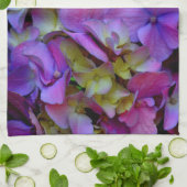 Magenta Paars blauw Hydrangeenbloemen Theedoek (Gevouwen)
