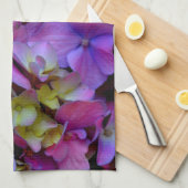 Magenta Paars blauw Hydrangeenbloemen Theedoek (Quarter Fold)