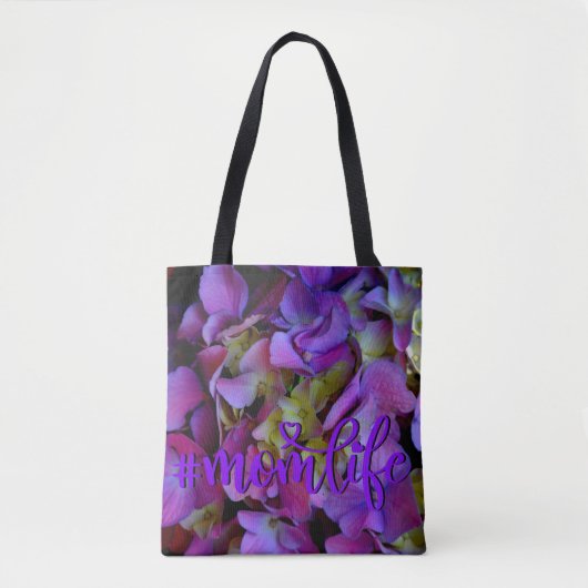 Magenta Paars blauw Hydrangeenbloemen Tote Bag (Voorkant)