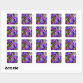 Magenta Paars blauw Hydrangeenbloemen Vierkante Sticker (Vel)