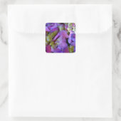 Magenta Paars blauw Hydrangeenbloemen Vierkante Sticker (Tas)