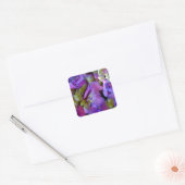 Magenta Paars blauw Hydrangeenbloemen Vierkante Sticker (Envelop)