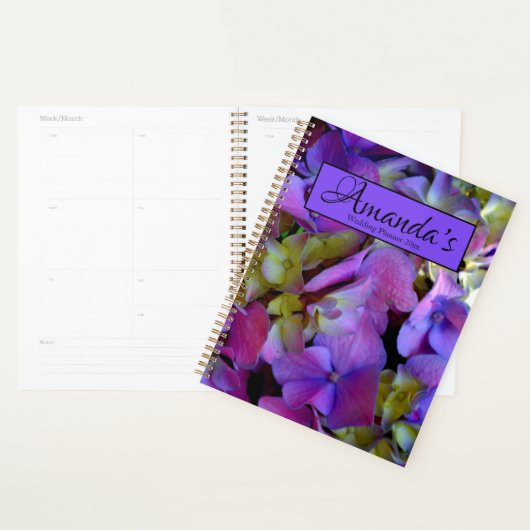 Magenta Paars blue Hydrangeas bruiloft Planner (Display)