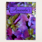 Magenta Paars blue Hydrangeas bruiloft Planner (Voorkant)