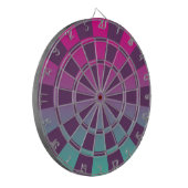 Magenta Paars en Blauwgroen ombre Dartbord (Voorkant Links)