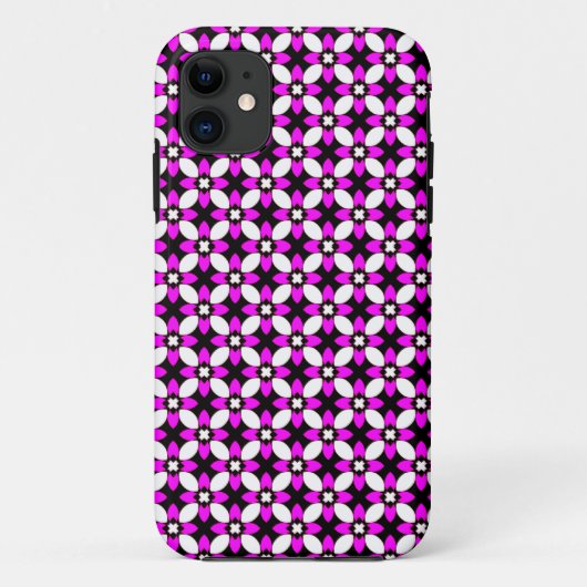 Magenta Paars en zwart Case-Mate iPhone Case (Achterkant)