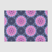 Magenta Paars Indigo Geometric Flowers Patroon Tissuepapier (Voorkant)