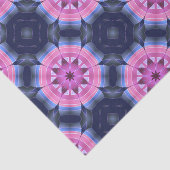 Magenta Paars Indigo Geometric Flowers Patroon Tissuepapier (Detail)