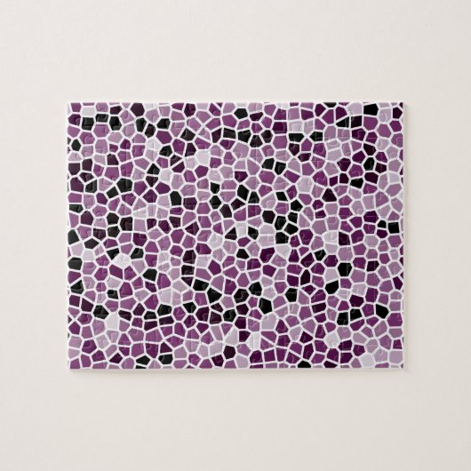 Magenta Paars roze Glas in lood Patroon Legpuzzel (Horizontaal)