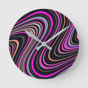Magenta Paars roze marinepatroon Ronde Klok