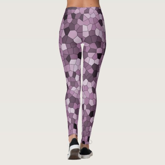 Magenta Paars roze patroon Leggings (Achterkant)